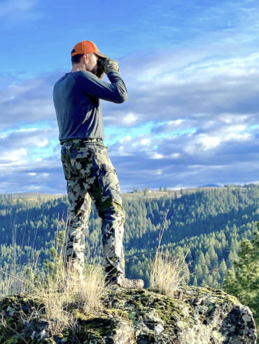This photo shows the author wearing the KUIU Attack Pants during a whitetail deer hunt during the testing process.