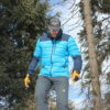 This photo shows the author wearing the men's Norrøna Falketind Down750 Jacket during the testing and review process.