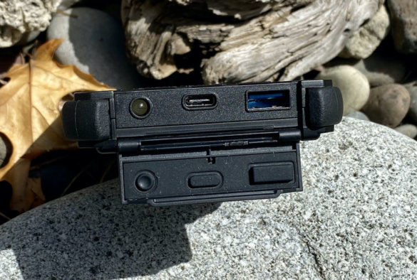 This photo shows the charging ports on the Poseidon Pro Charger.