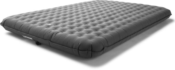 This photo shows the top and side of the REI Co-op Kingdom Insulated Air Bed inflated.