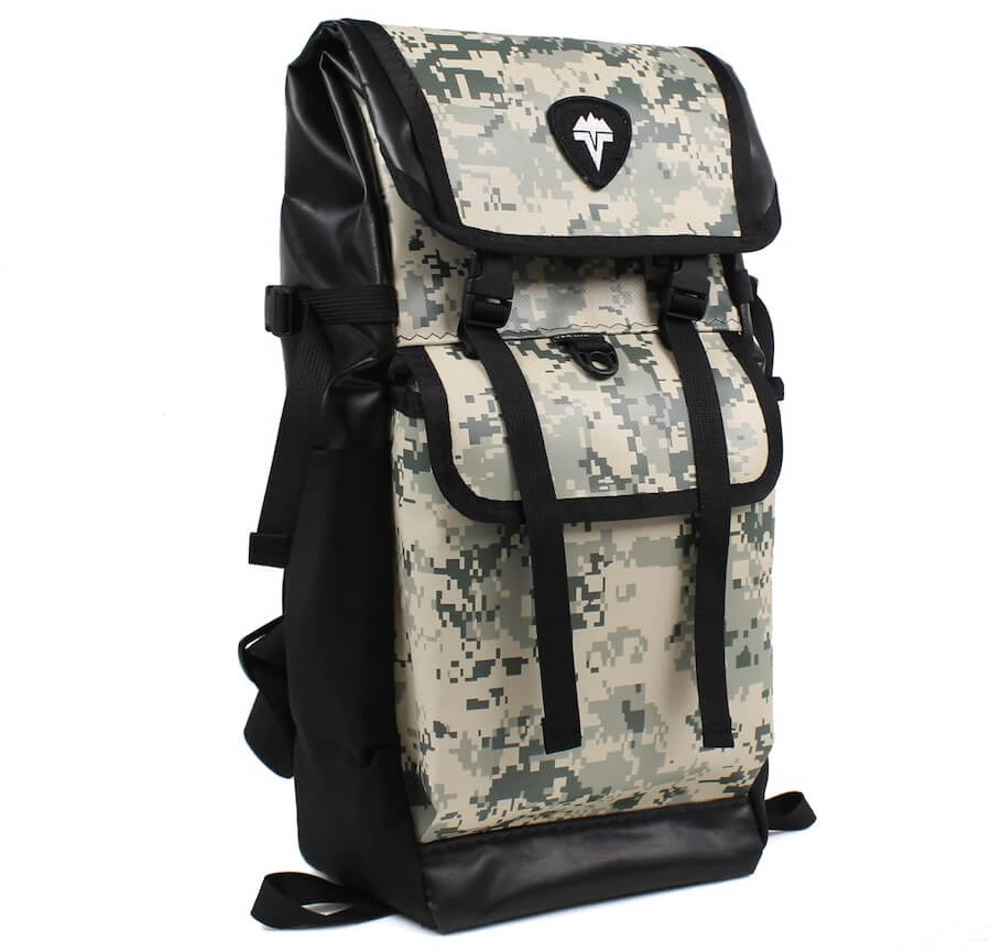This fishing backpack product photo shows the Vedavoo Spinner Daypack.
