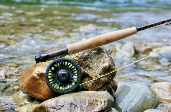 This photo shows the L.L.Bean Quest Fly Rod Outfit in the 9', 5wt four-piece option.
