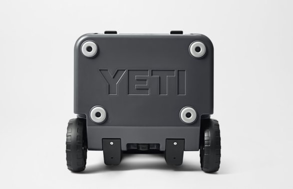 This photo shows the bottom of the YETI Roadie 48 cooler.
