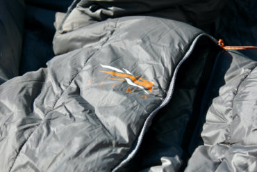 This photo shows the Sitka Kelvin Aerolite 30 Sleeping Bag in a closeup.