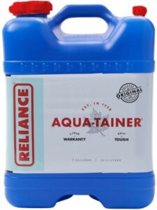 This camping gift idea photo shows the Reliance Aqua-Tainer water storage container.