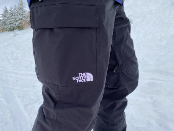 This photo shows the author wearing The North Face Freedom Pants while skiing during the testing and review process.