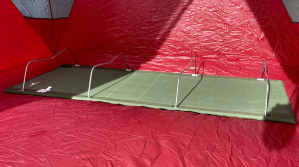 This photo shows the ALPS Mountaineering Lightweight Cot upside down.