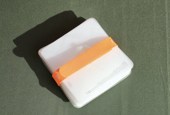 This photo shows the PackLite Titan folded up for storage.
