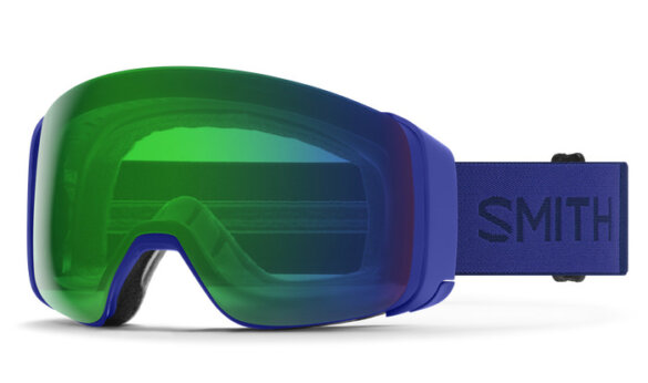 This photo shows the Smith Optics 4D MAG snow goggles in the lapis color option.