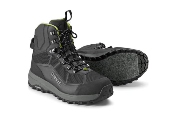 This photo of wading boots shows the new Orvis PRO Hybrid <yoastmark class=