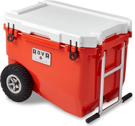 This photo shows the RovR RollR 60 Wheeled Cooler.
