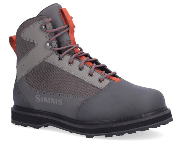 This best wading boots photo shows the new Simms Tributary Wading Boot with a rubber sole.