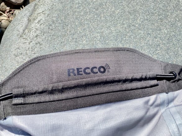This photo shows the top of the hood with the Recco reflector.