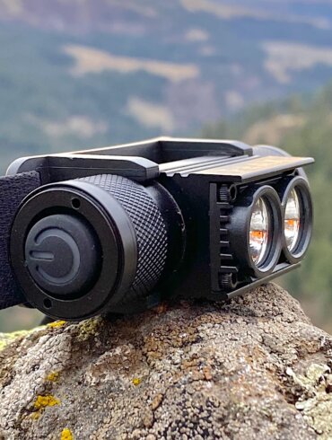This review and buying guide photo shows the PEAX Backcountry Duo Headlamp, which is our number 1 pick for the best hunting headlamp.