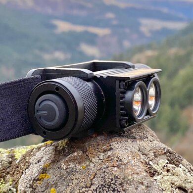 This review and buying guide photo shows the PEAX Backcountry Duo Headlamp, which is our number 1 pick for the best hunting headlamp.