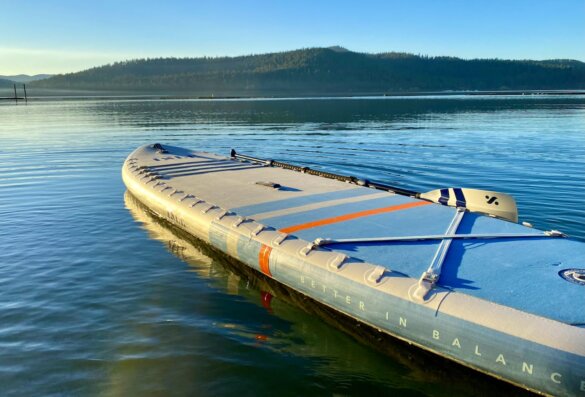 This photo shows the 11'6" ISLE Pioneer Pro on a lake.