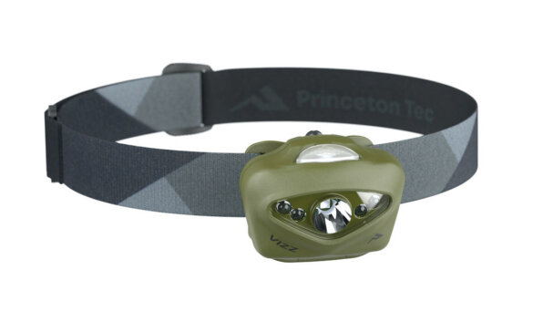 This product photo shows the latest version of the Princeton Tec Vizz hunting headlamp with 550 lumens.