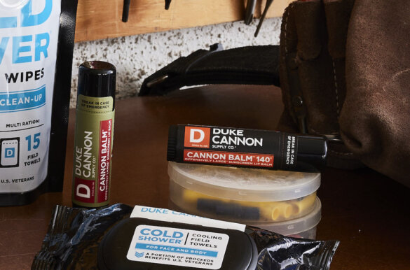 This hunting gift idea photo shows Duke Cannon Offensively Large Lip Balm.