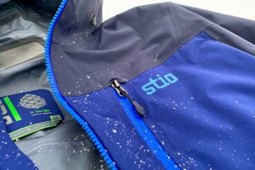This Stio holiday sale photo shows a close up of a Stio skiing jacket.