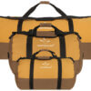 This photo shows the three sizes of the new White Duck Outdoors Filios Canvas Duffel Bags.