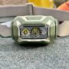 This review photo shows the Petzl Aria 2 RGB Headlamp.