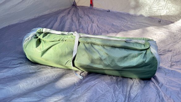 exped megamat packed up inside of its included carry bag