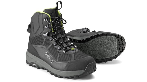 Orvis Pro Hybrid Wading Boots with combination felt and rubber sole.