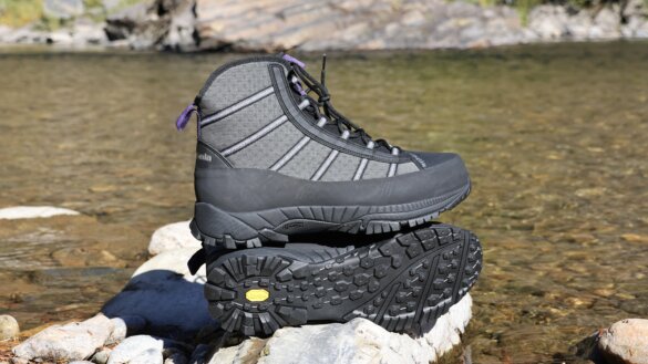 Streamside photo of Patagonia Forra Wading Boots for men.