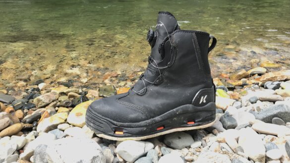 Korkers Devil's Canyon Wading Boot next to a stream.