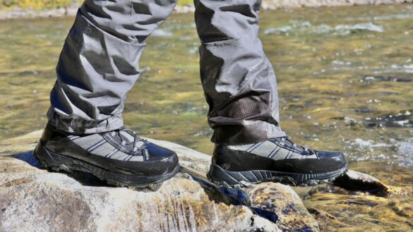 Testing Forra wading boots in an Idaho river.