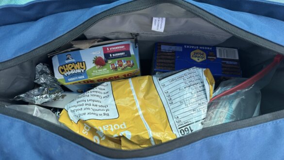 Snacks inside of the RTIC Everyday Insulated Tote Bag