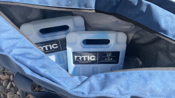 RTIC reusable ice packs inside the Everyday Insulated Tote Bag.